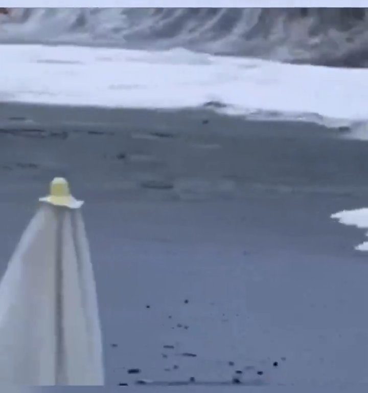 Besa a su novio en la playa, una ola monstruosa la mata: video viral