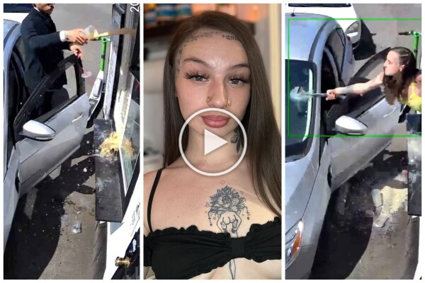 Camarera en bikini atacada por un cliente, le destroza el coche con un martillo: vídeo