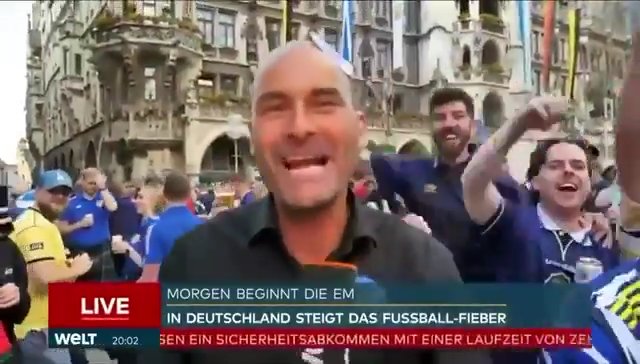 EM 2024, schottischer Fan zieht seinen Kilt hoch und zeigt die „Wurst“ live im Fernsehen