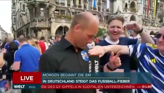 EM 2024, schottischer Fan zieht seinen Kilt hoch und zeigt die „Wurst“ live im Fernsehen