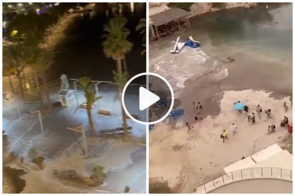 Meteotsunami auf Mallorca, das Meer dringt in Puerto Alcudia ein: virale Videos