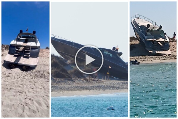 Außer Kontrolle geratenes Motorboot stürzt auf Formentera auf Strand, niemand verletzt