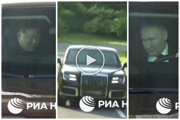 Putin schenkt Kim Jong Un eine russische Limousine und fährt ihn herum (aber sein Fahren macht ihm Angst)