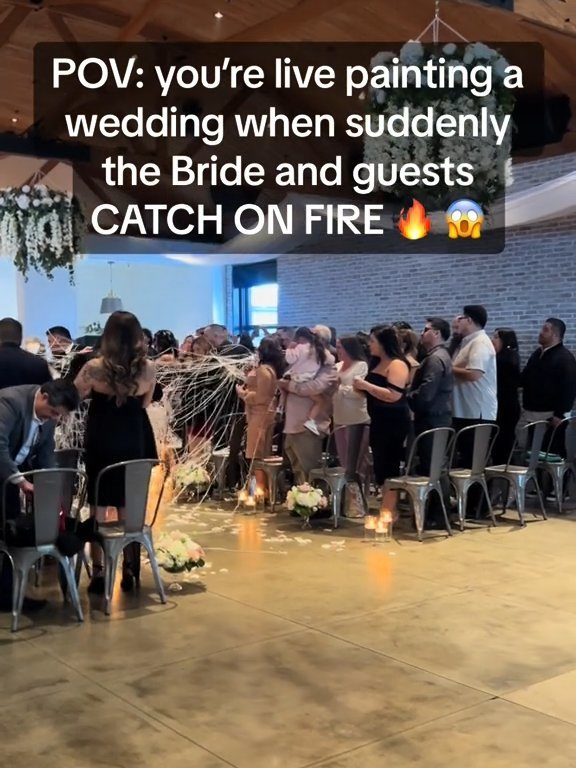 Novia se incendia durante ceremonia, la apagan con baldes: hay video