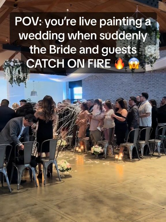 Novia se incendia durante ceremonia, la apagan con baldes: hay video