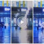 Cámara graba rayo cayendo sobre dos personas en estación: impactante video