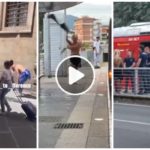 Una vez que regresa el nudista de Florencia, la policía interviene en la parada del tranvía