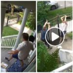 Encuentra ladrón en casa y lo golpea: el hilarante video se hace viral