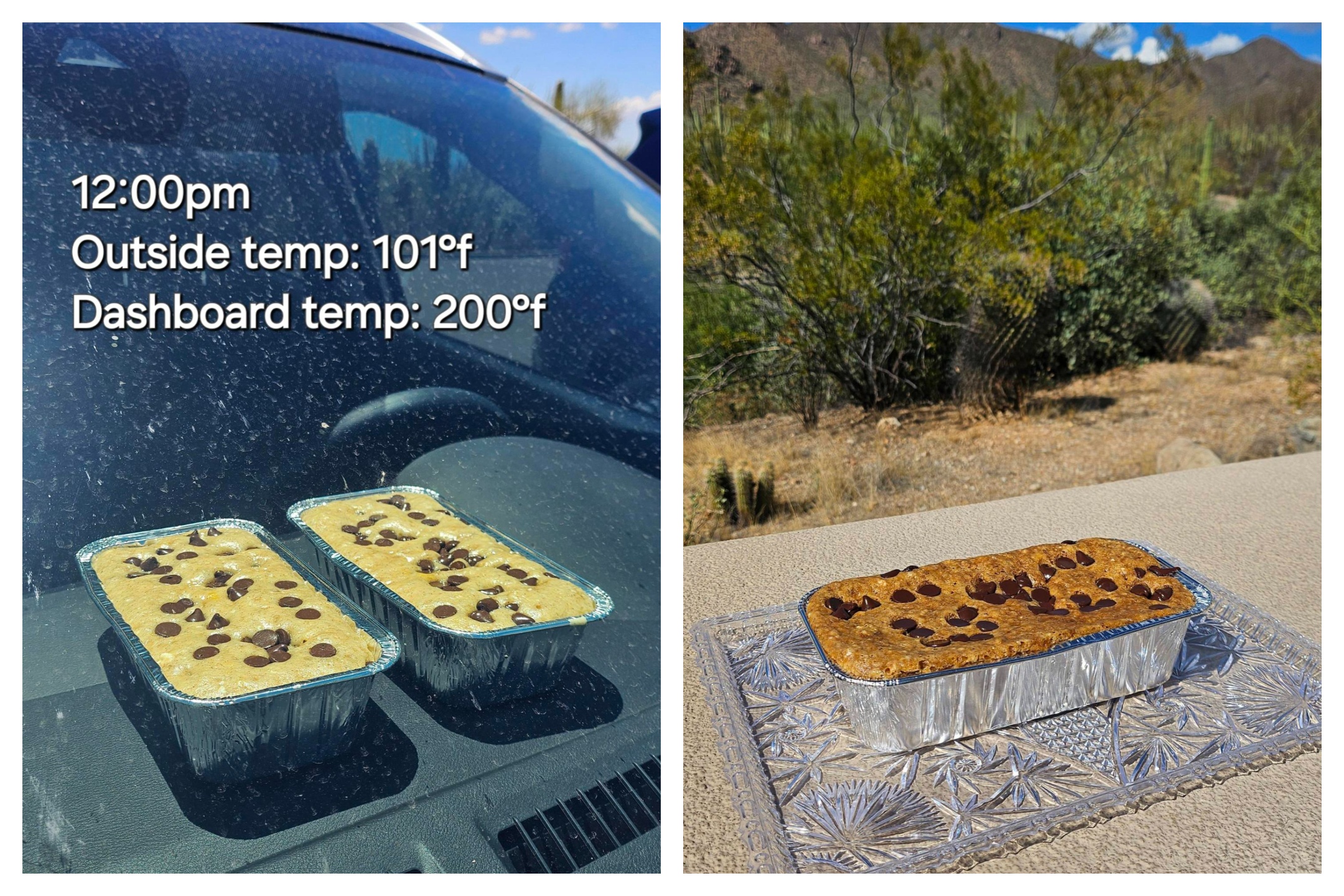 Auto come un forno d'estate, ecco la prova: usata per cuocere il dolce