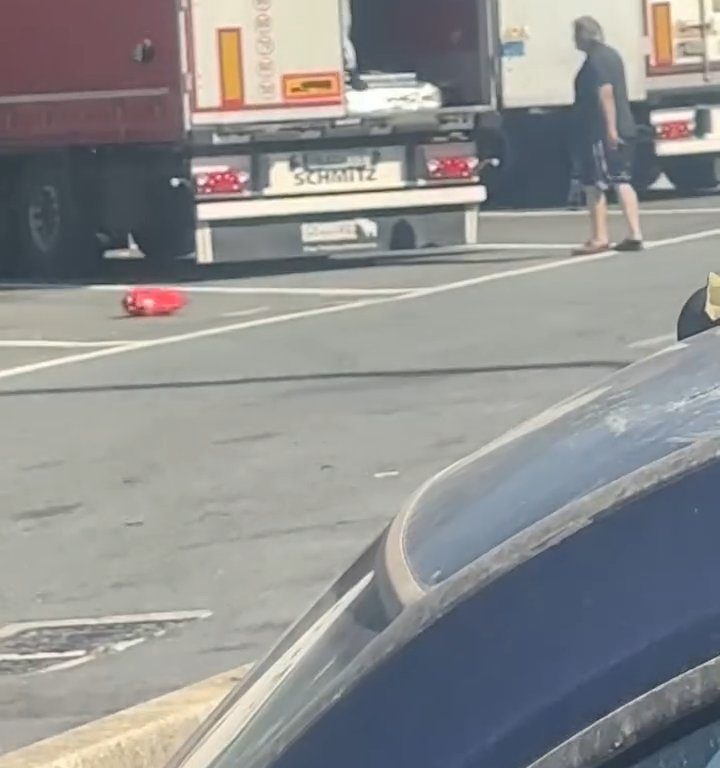 Un chauffeur de camion trouve des migrants à bord et les chasse avec des ceintures : vidéo virale