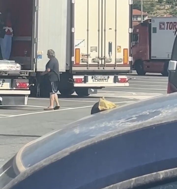 Un chauffeur de camion trouve des migrants à bord et les chasse avec des ceintures : vidéo virale