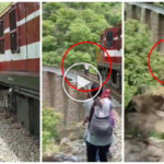 Se toman selfies en el puente pero llega el tren, se tiran al barranco en impactante video