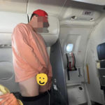 Se saca el pene y hace pis en el avión delante de todos. Aterriza el vuelo, detenido.