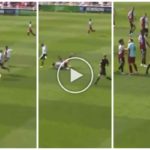 Faute brutale, casse la jambe de l'adversaire, match suspendu