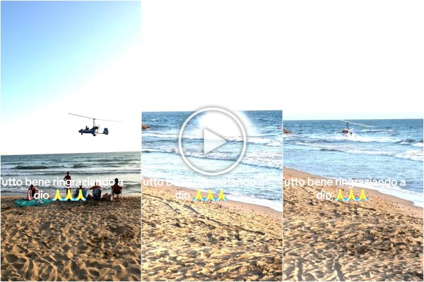 Hubschrauber stürzt vor Strand ab und terrorisiert Badegäste: Video