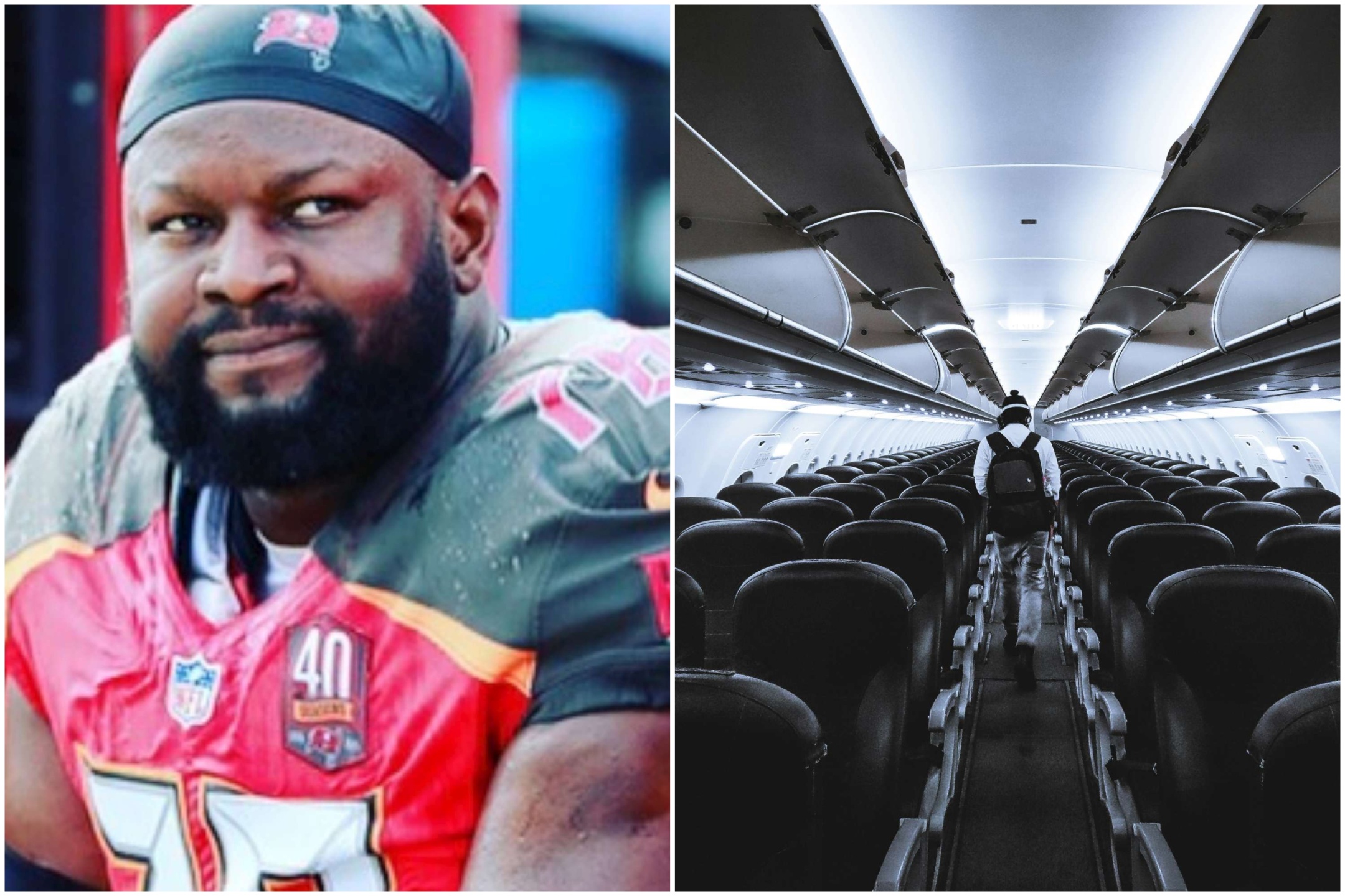 Ex giocatore di football urina su un passeggero durante volo arrestato