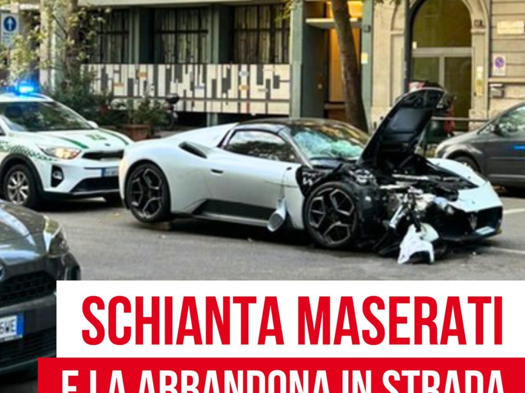 Distrugge una Maserati MC20 e la abbandona: mistero durante la Milano Fashion Week