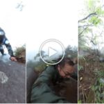 Cae de la montaña y su cámara graba todo: así se salva