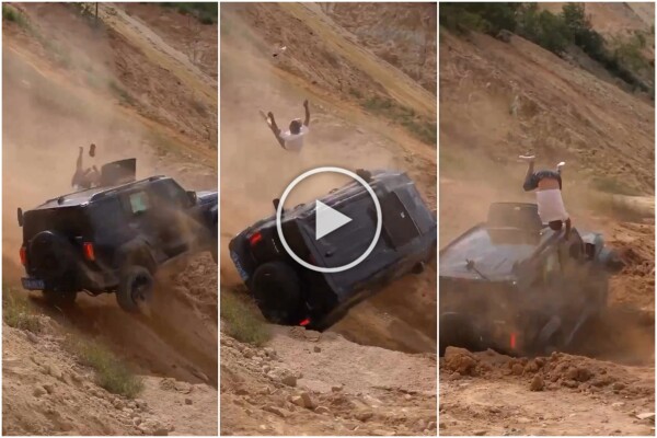 Suv precipita in scarpata durante gara illegale: autista sbalzato fuori, video shock