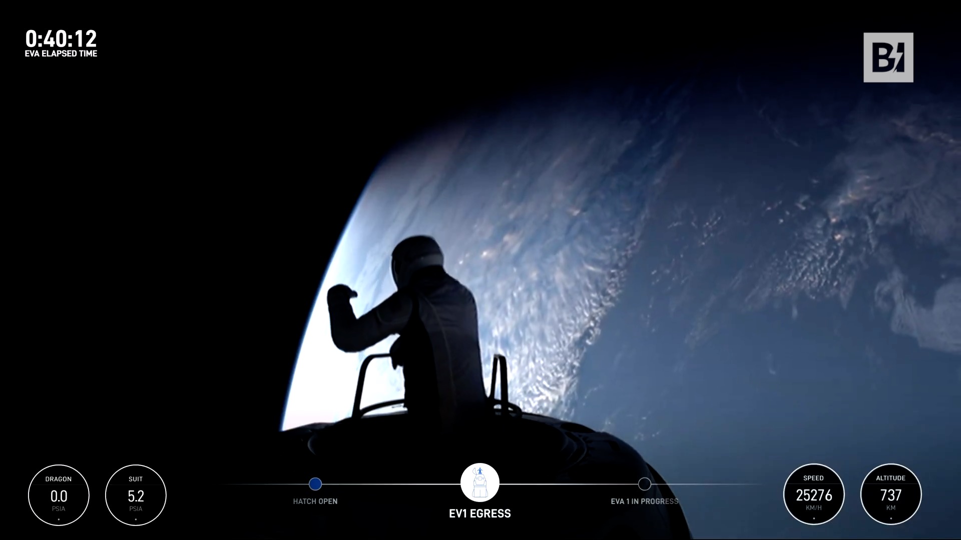 La prima “passeggiata privata” all’esterno della Polaris Dawn