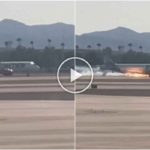 Flugzeug landet mit brennendem Motor, Panik an Bord, aber niemand wird verletzt