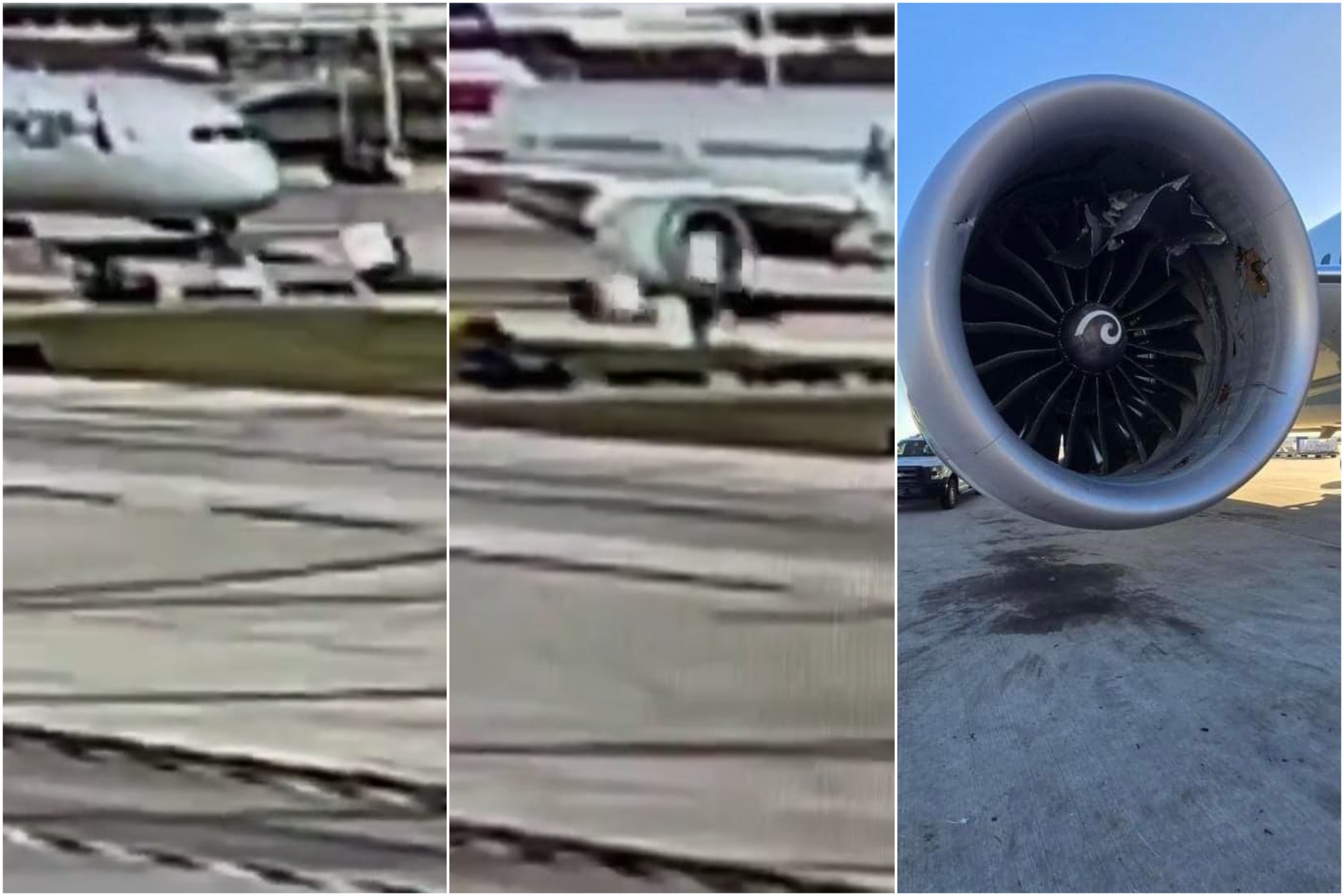 L'avion "dévore" un chariot à bagages avec moteur : l'accident filmé