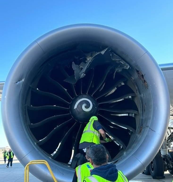 L'avion "dévore" un chariot à bagages avec moteur : l'accident filmé