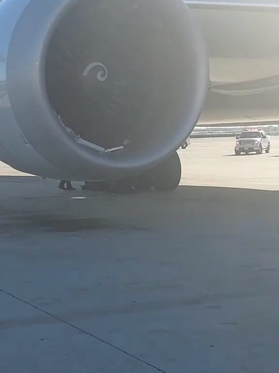 L'avion "dévore" un chariot à bagages avec moteur : l'accident filmé