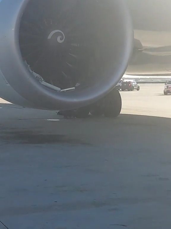 L'avion "dévore" un chariot à bagages avec moteur : l'accident filmé