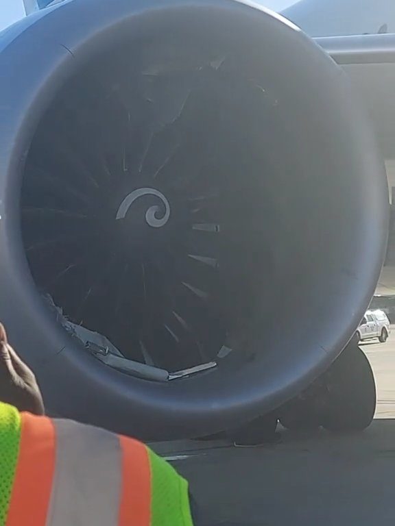 L'avion "dévore" un chariot à bagages avec moteur : l'accident filmé