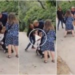 Niña de un año abofeteada por un inmigrante sin hogar en un parque impactante vídeo