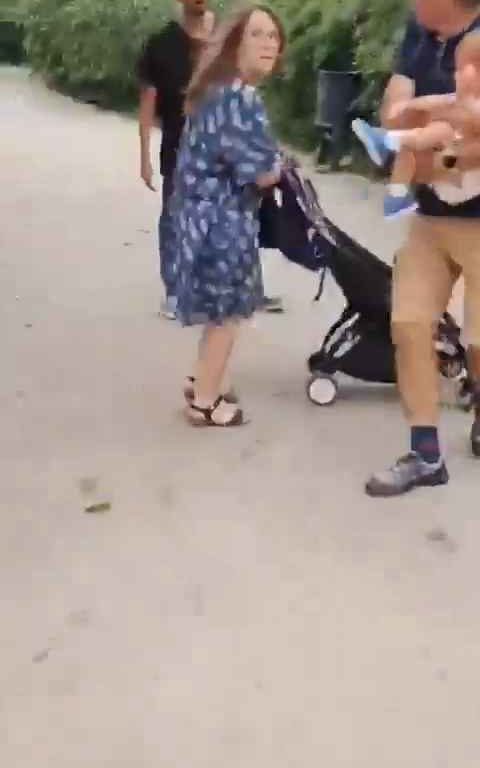 Bimba di un anno presa a schiaffi da un senzatetto immigrato in un parco video shock