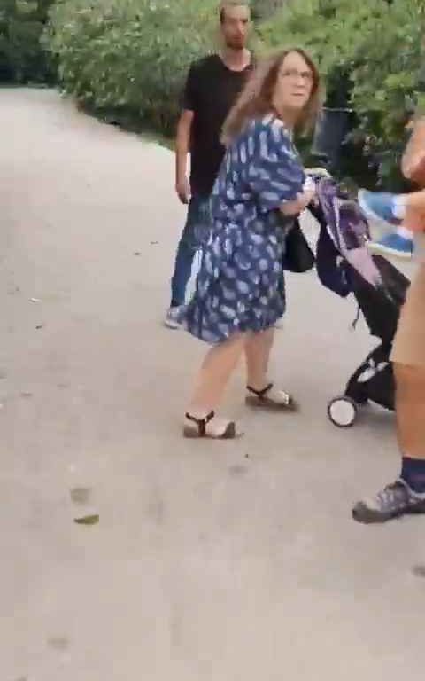 Bimba di un anno presa a schiaffi da un senzatetto immigrato in un parco video shock