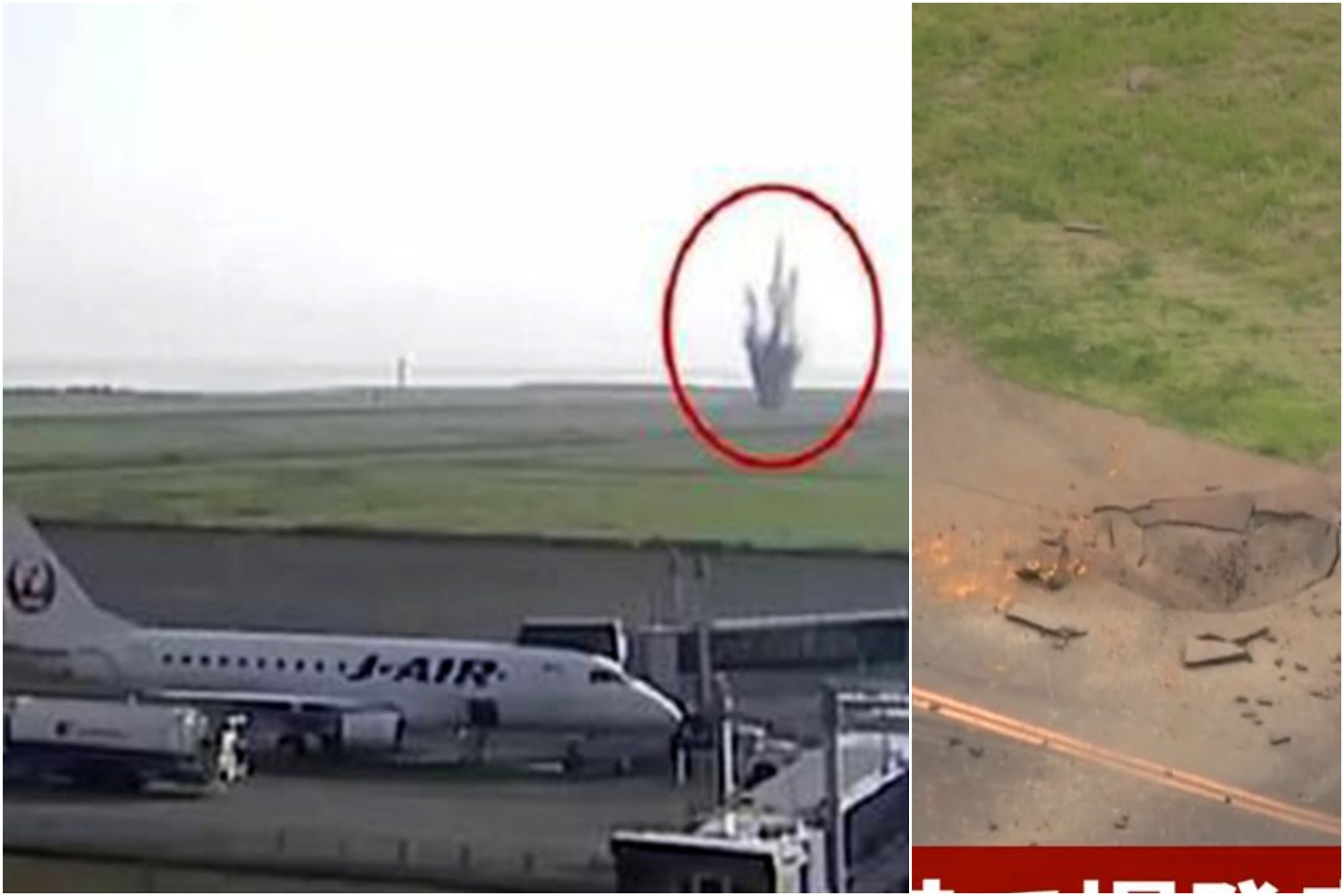 Explota bomba en el aeropuerto de Miyazaki: era un remanente de la Segunda Guerra Mundial