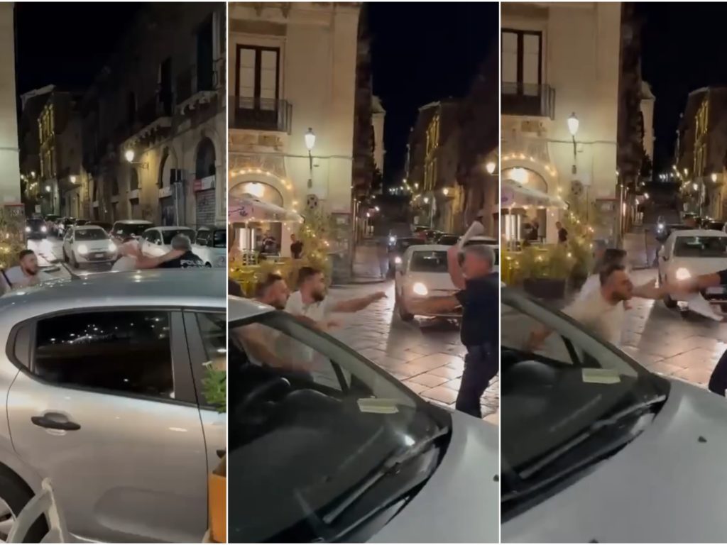 Catania, Polizisten geschlagen, weil sie Geldstrafen verhängt haben: Video der Prügel, Stadt unter Schock