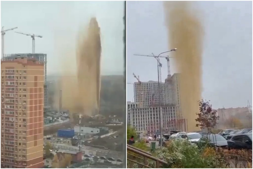 Moscou se remplit d'excréments, un égout explose : un geyser d'eaux usées de 55 mètres de haut