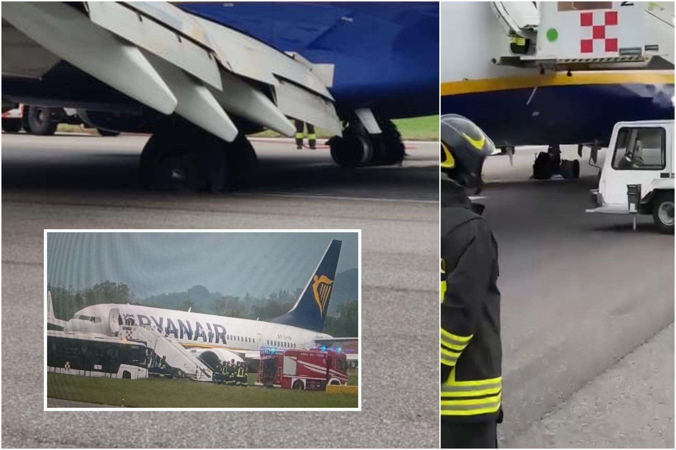 Las ruedas del Boeing de Ryanair explotan: pista dañada, aeropuerto cerrado