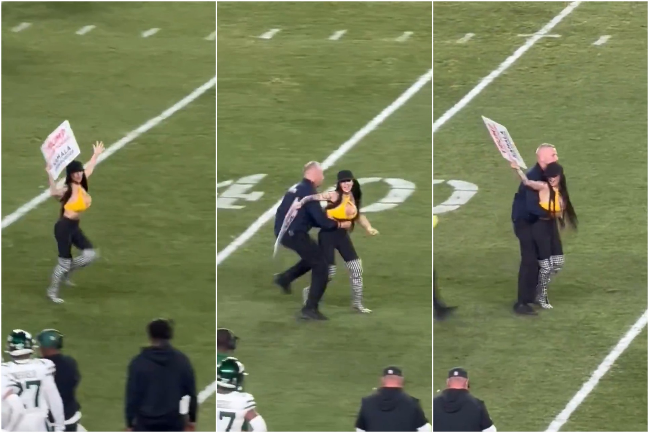 Fan sexy de Trump interrumpe juego de la NFL: censores de televisión, el personal de Donald publica el video