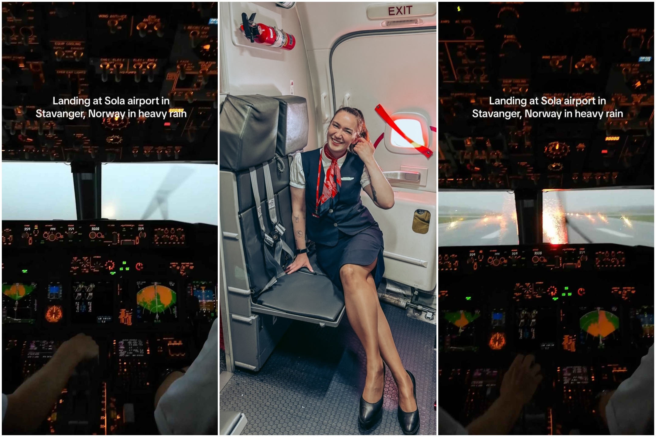 Flugzeug landet während eines Sturms, das sehen die Piloten