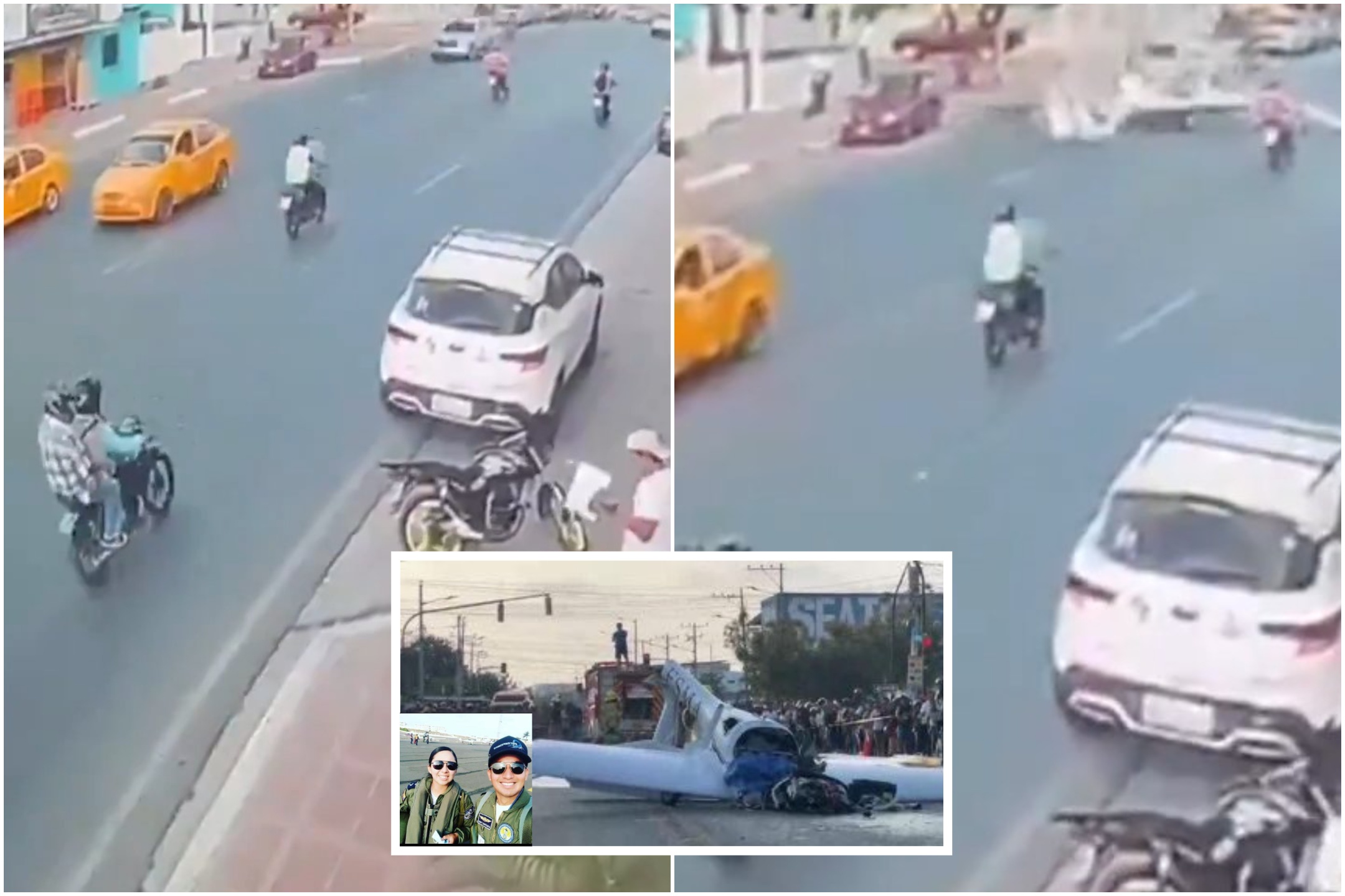 Aereo piomba su una strada affollata: sfiorata la tragedia