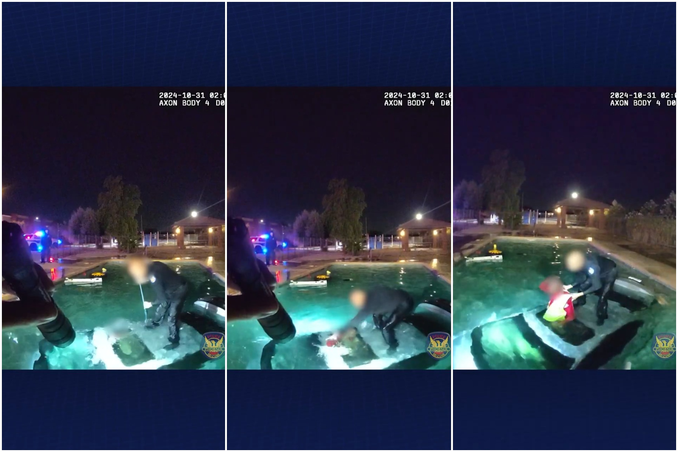 Coche choca contra una piscina, dramático rescate policial: vídeo