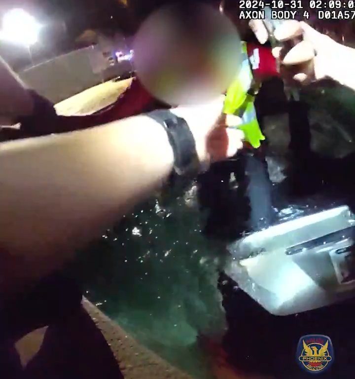 Auto prallt in Schwimmbad, dramatische Rettung durch die Polizei: Video