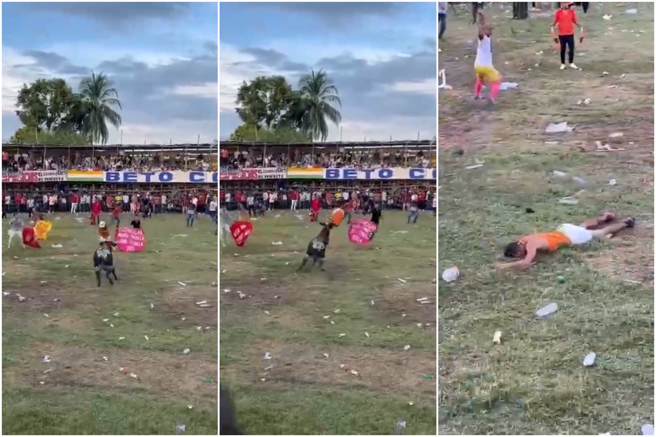 Corrida tragique, un homme tente de sauter le taureau et est encorné à mort. Vidéo choquante