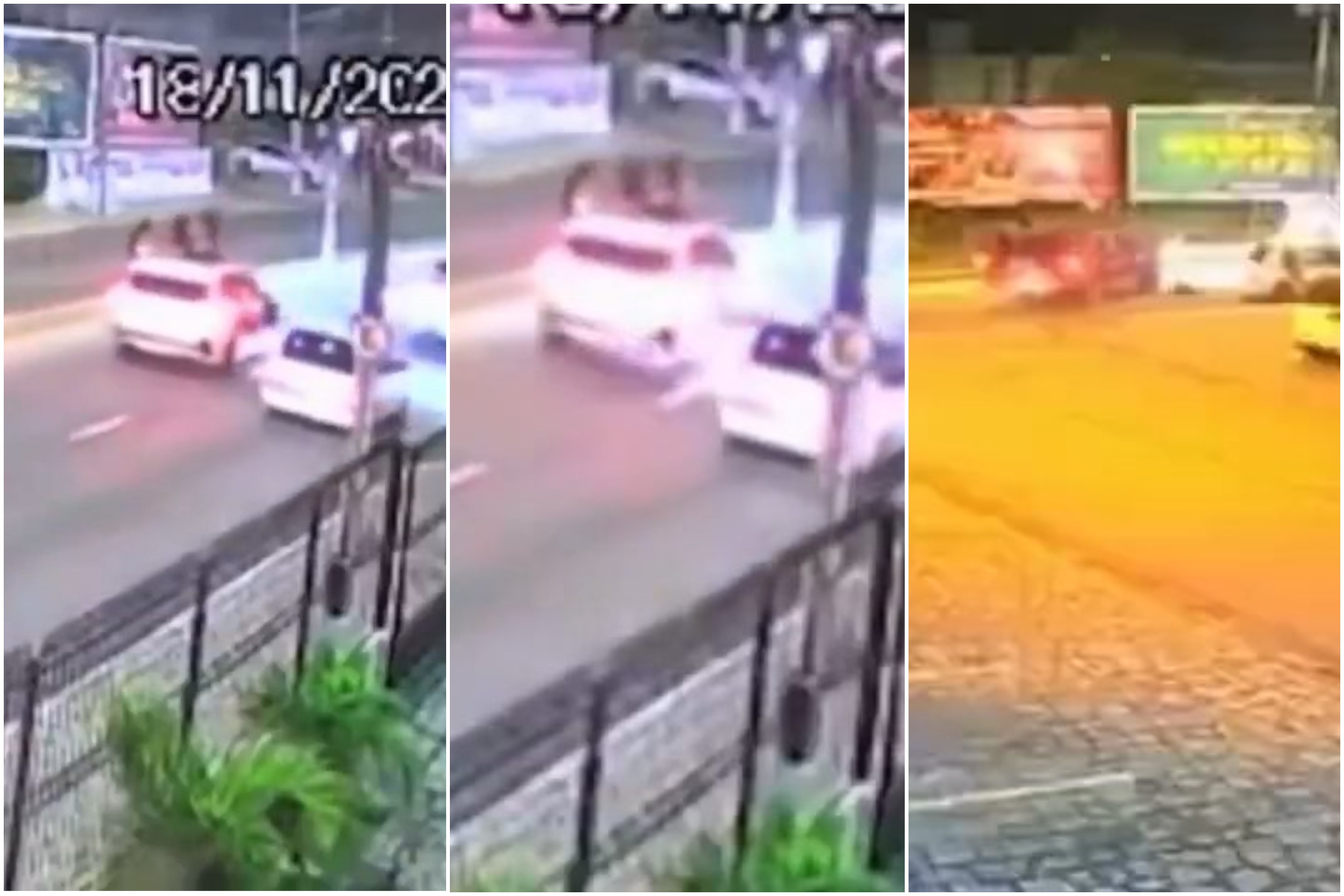 Un influenceur sort de la voiture, tombe et est frappé à mort