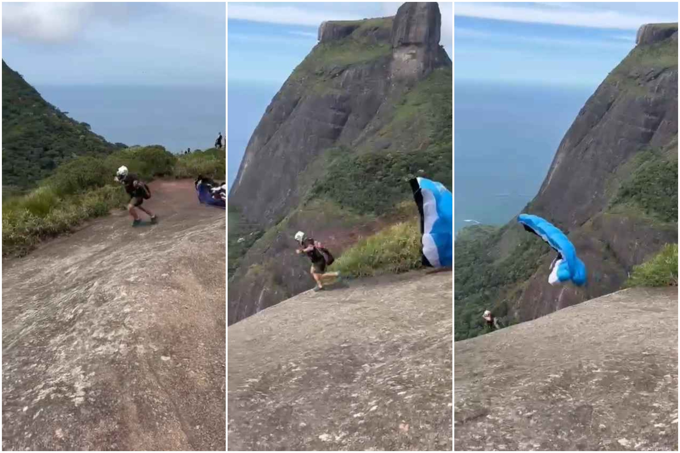 Instructor de paracaidismo muere saltando desde un acantilado video de accidente