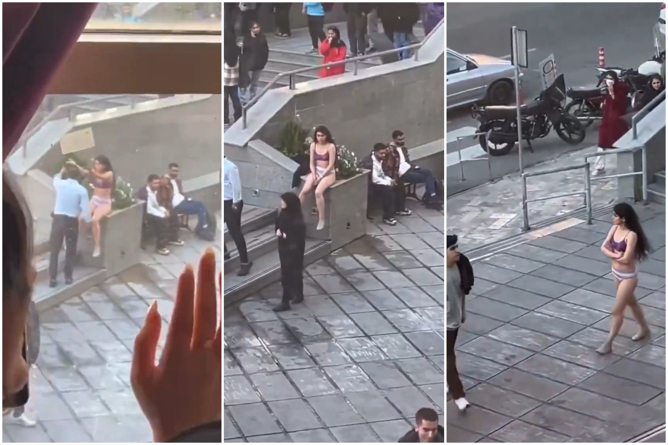 Protesta de choque en la Universidad de Teherán, estudiante se desnuda por los derechos de las mujeres