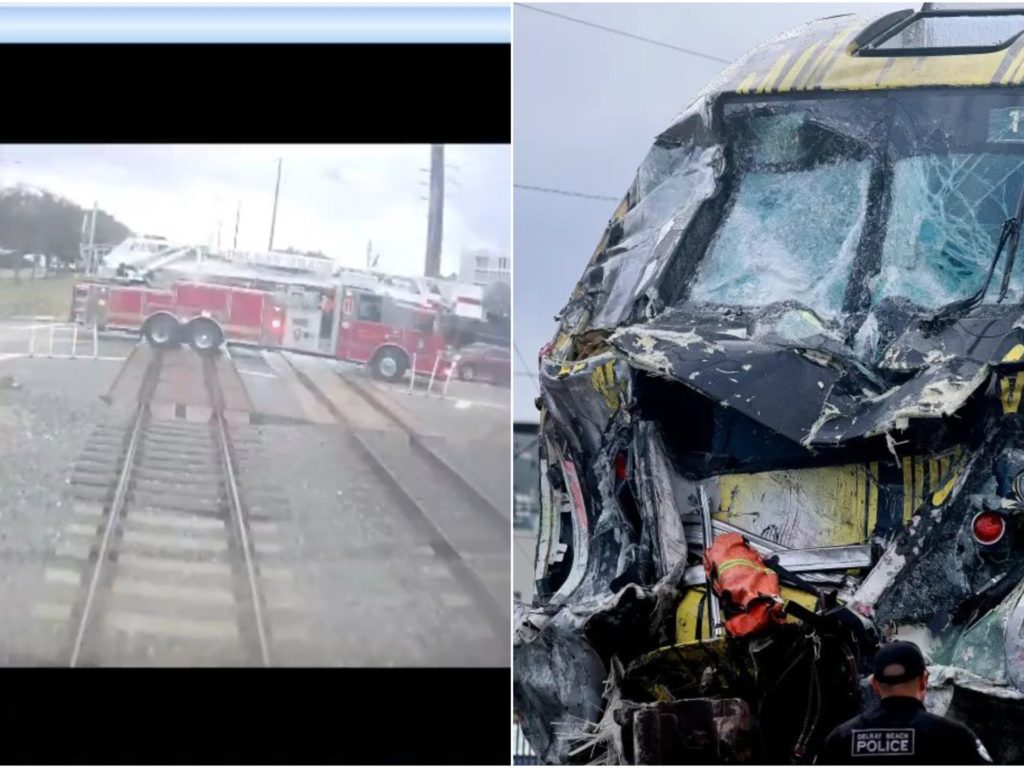 Camion dei pompieri sui binari, tranciato in due tra treno ad alta velocità: video