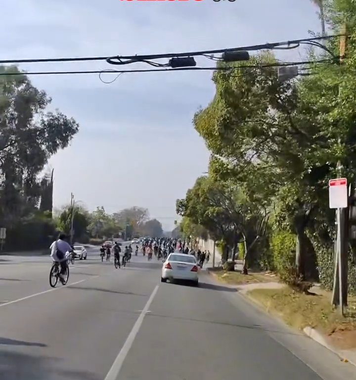 Los ciclistas invaden la carretera, un automovilista al estilo GTA casi los atropella: atrapados y golpeados