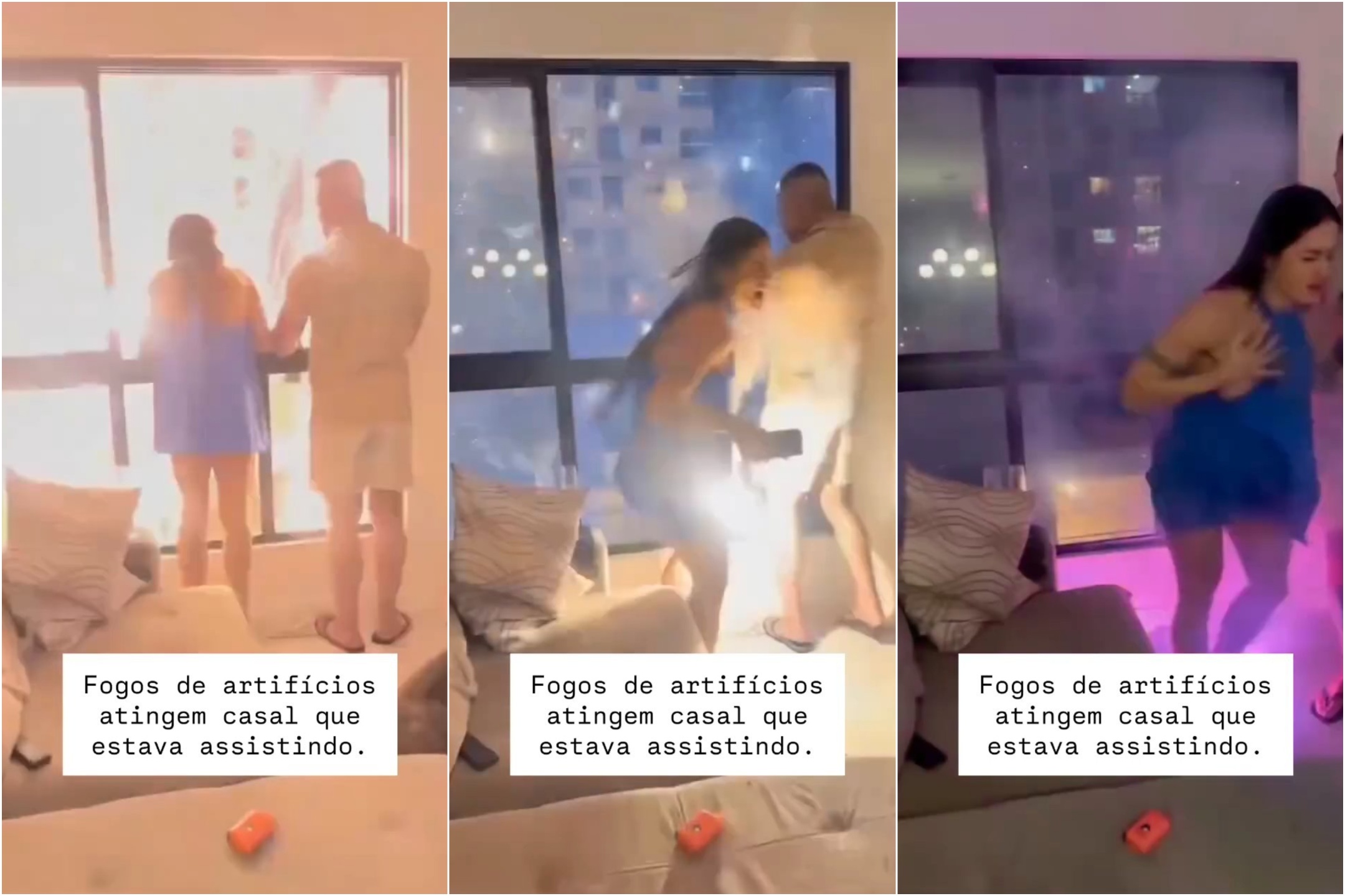 Fuegos artificiales entran en el pecho de una mujer: gravemente quemada