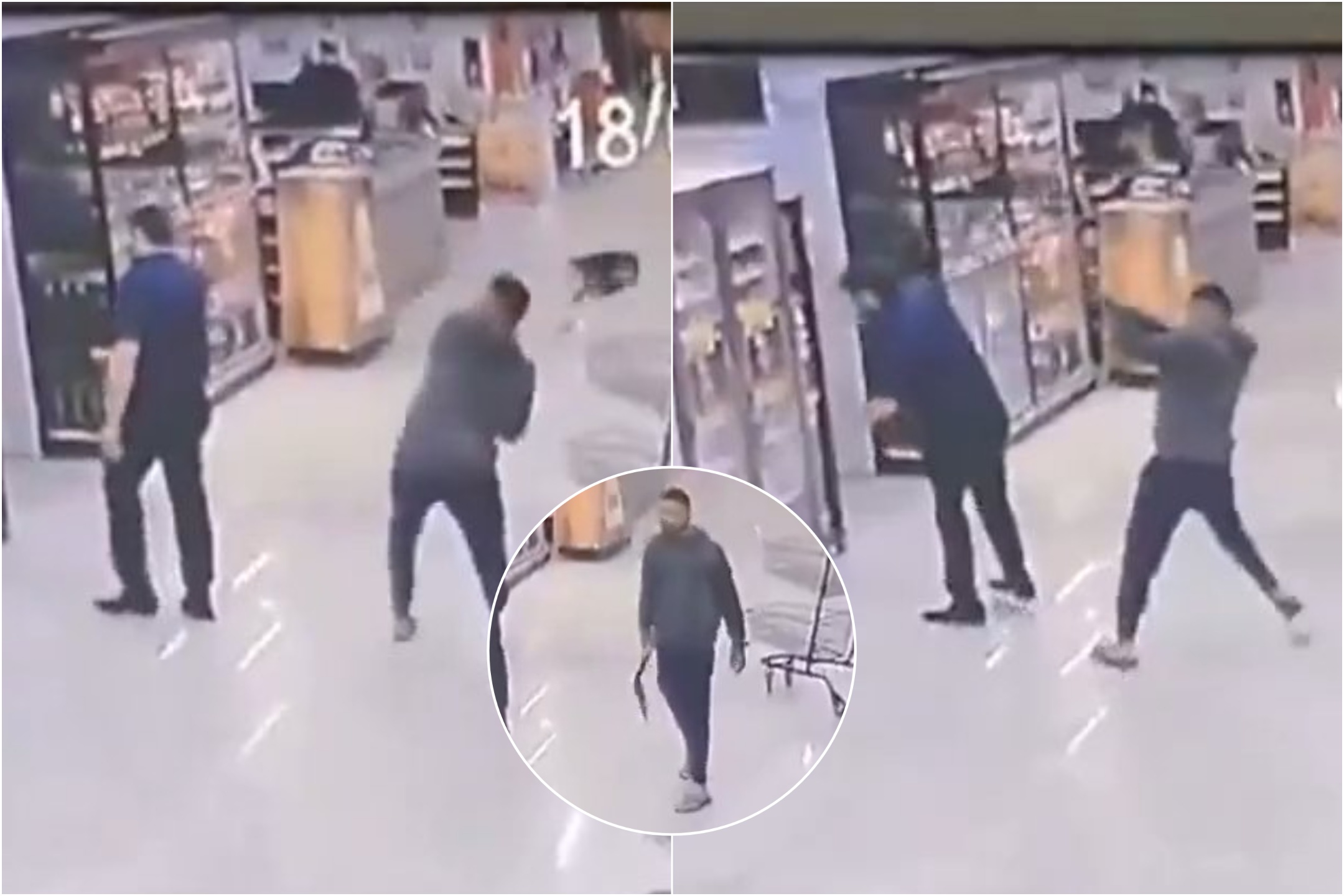 Il capo nega le ferie, marito di una cassiera lo prende a badilate: video shock